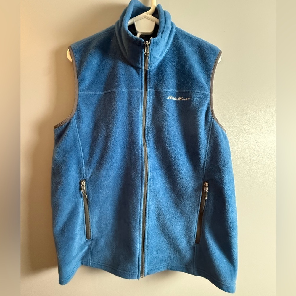 Eddie Bauer Men's Rock Fit Full Zip Fleece Vest Sz L